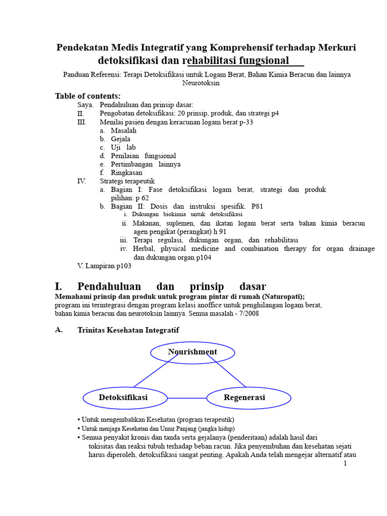 Detoksifikasi Merkuri: Panduan Medis Integratif | PDF