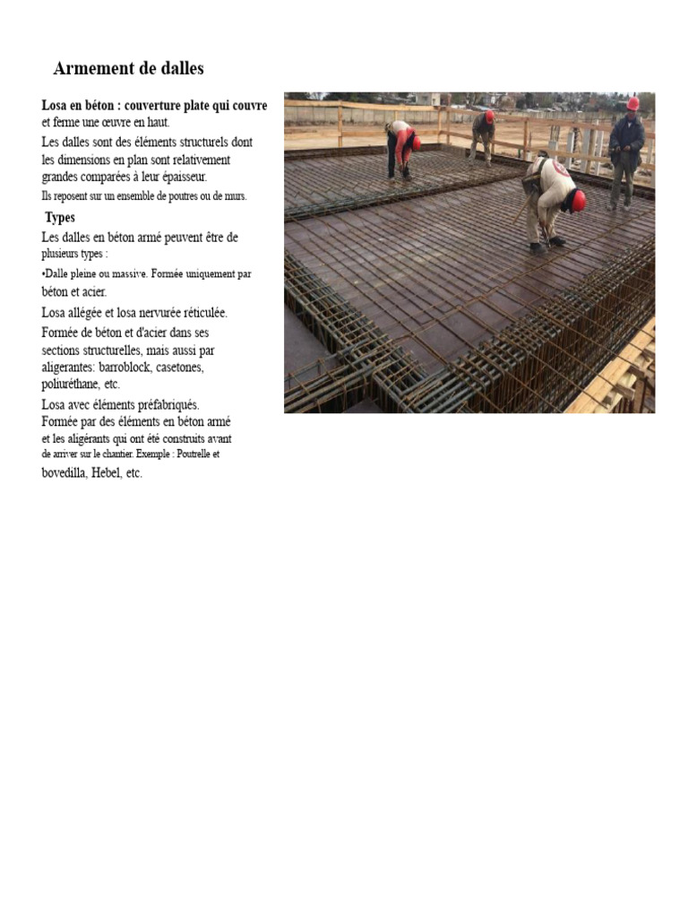Armement des dalles en béton explicatif | PDF | Béton | Béton armé