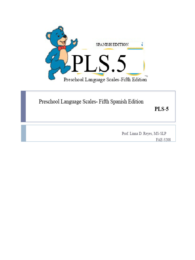 PLS-5 Spanish: Preschool Language Assessment | PDF | Percentile ...