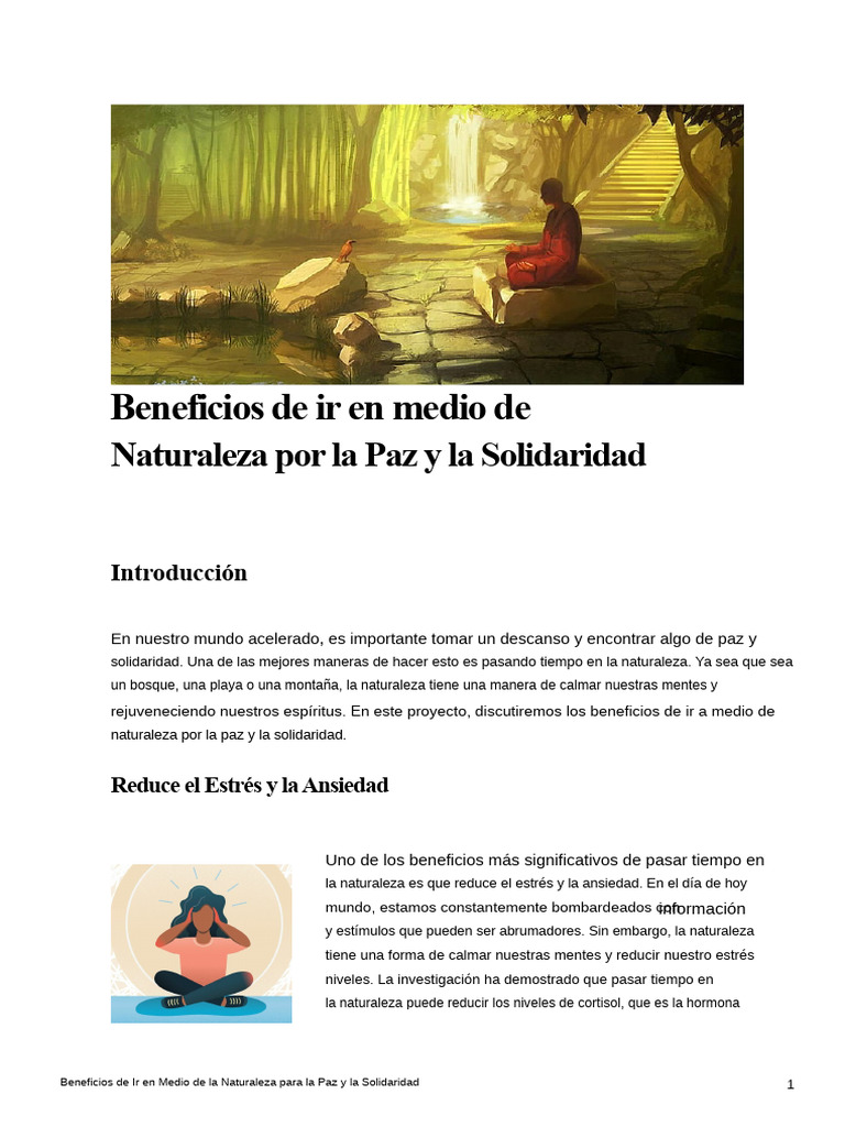 Beneficios de la Naturaleza para la Paz | PDF | Pensamiento | Mente