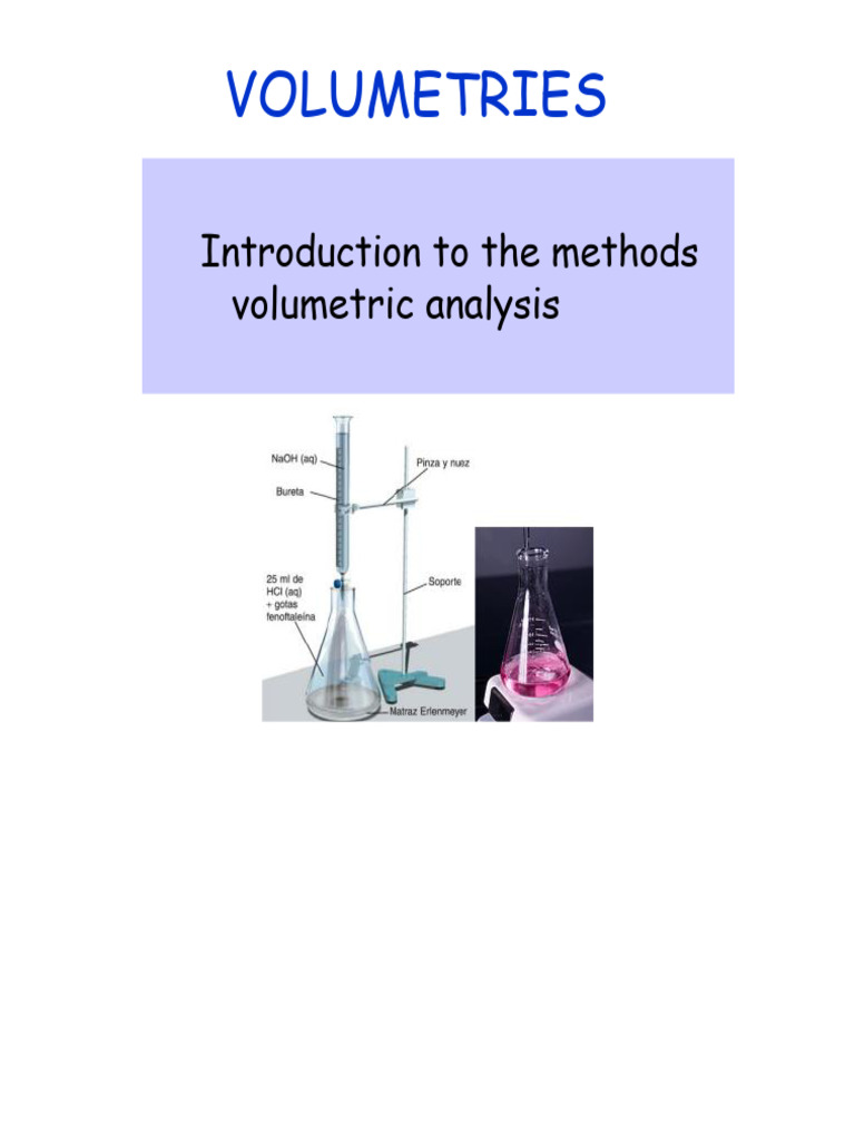 Introduction To Volumetric Analysis | PDF | Titration | Chemistry