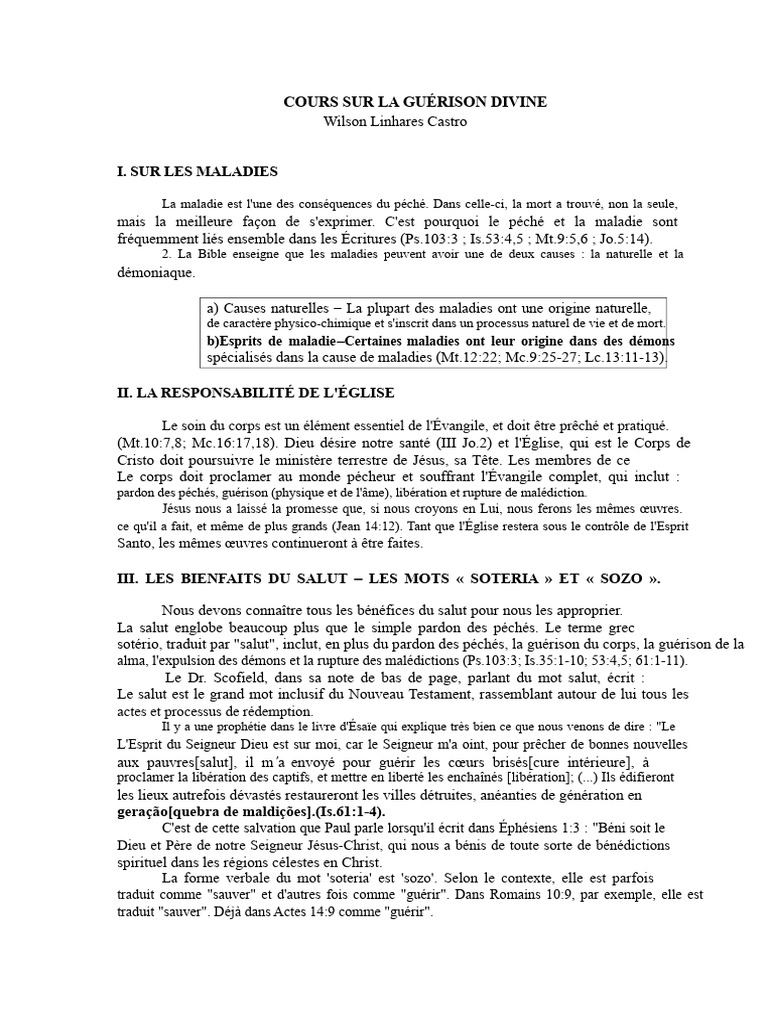 Guérison divine et bénéfices du salut | PDF | Miracle | Dieu