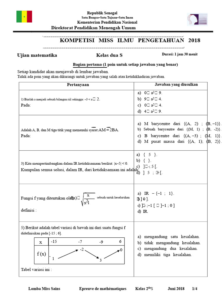CMS MATHS 2de 2018 Final | PDF