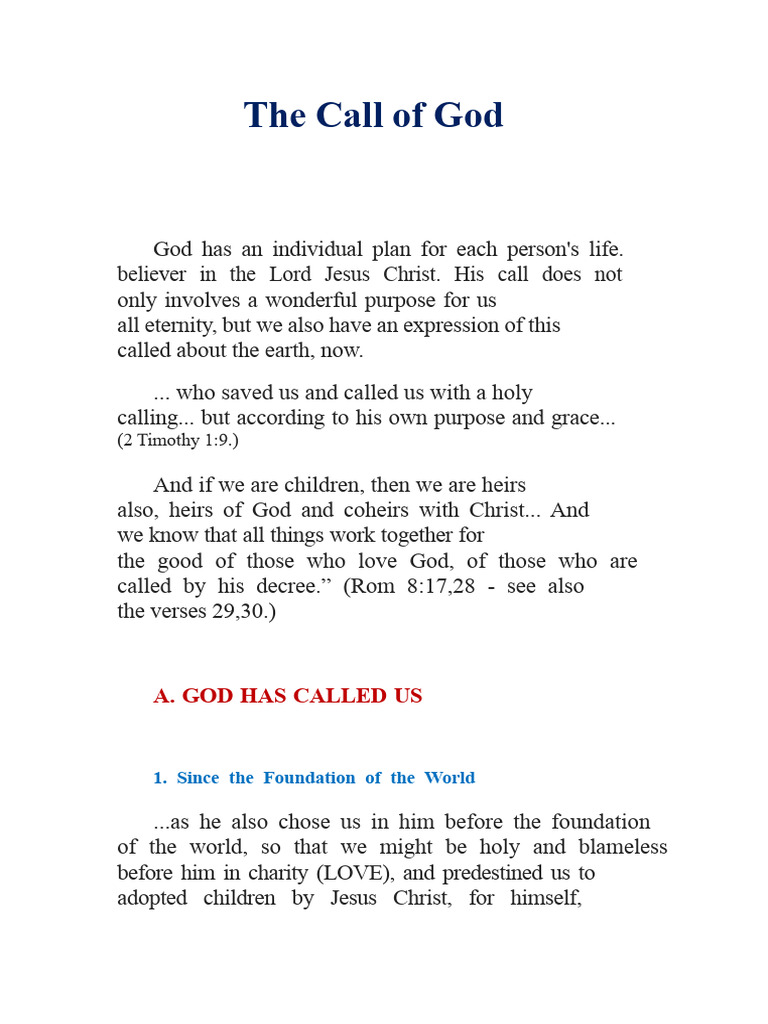 Understanding God's Call for Your Life | PDF | Paul The Apostle | Jesus