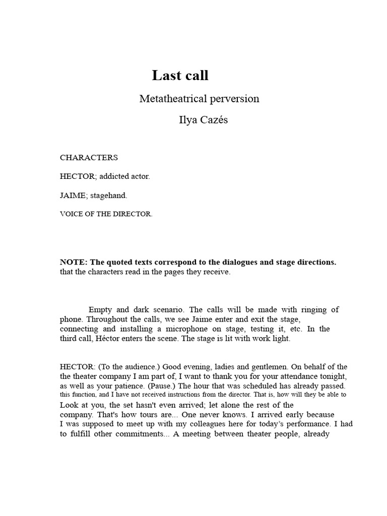 Last Call | PDF | Hector