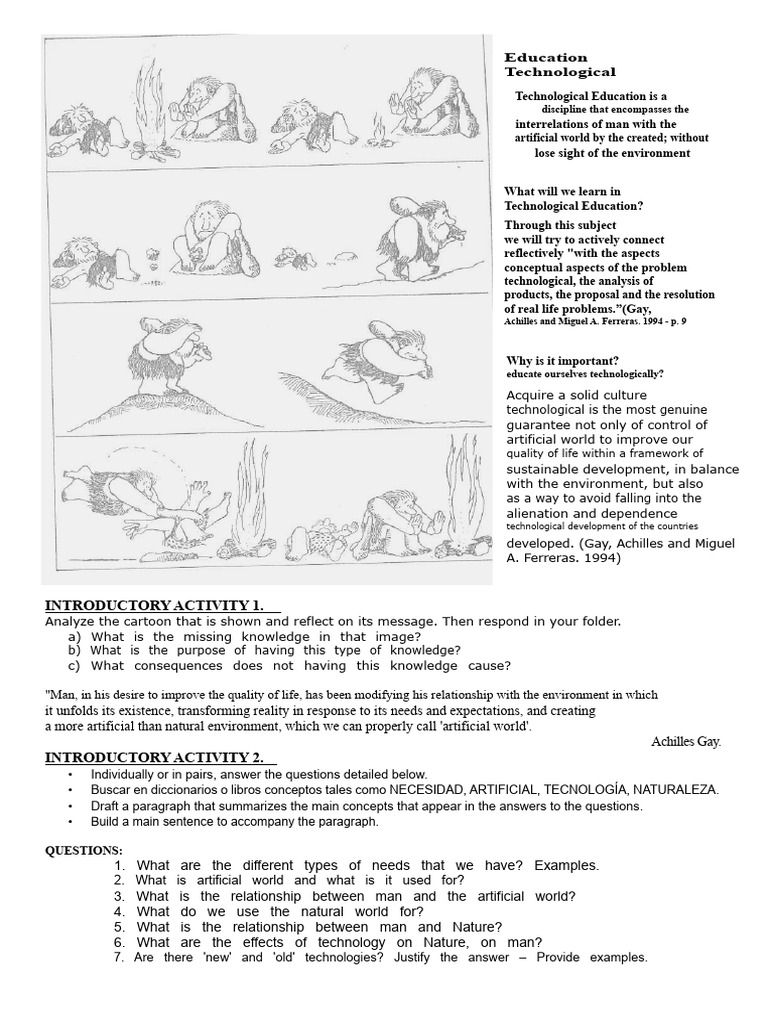 Technology Notes Third Year - 2007 - Activities | PDF | Nature | Goods