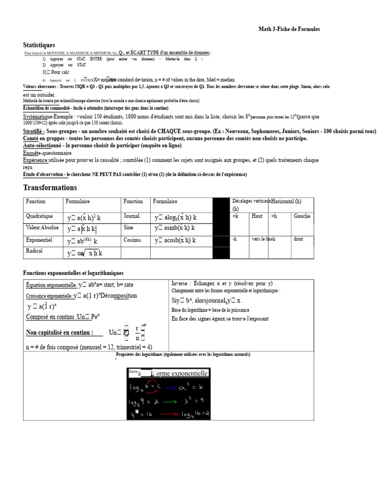 Formules Mathématiques Essentielles | PDF | Cercle | Triangle