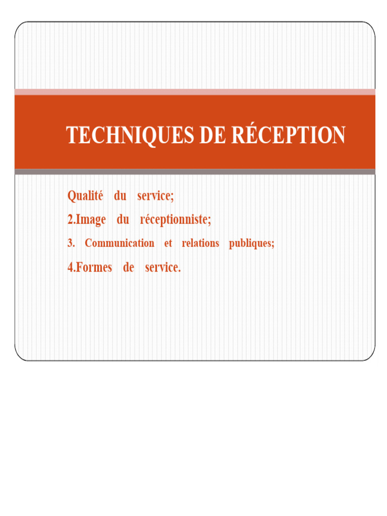 Techniques de Réception et Qualité du Service | PDF | Communication non ...