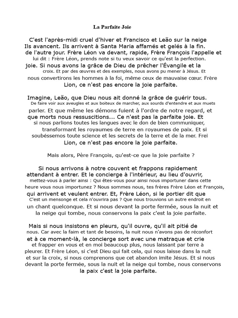 La quête de la parfaite joie | PDF