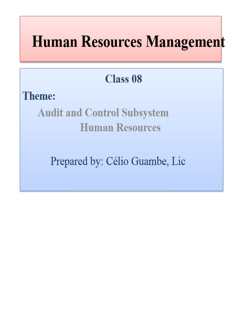 Human Resources Audit and Control Guide | PDF | Audit | Human Resources