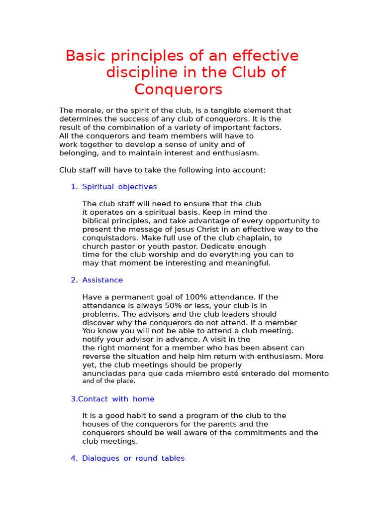Effective Discipline in Conquerors Club | PDF | Disciplines | Kitchen ...