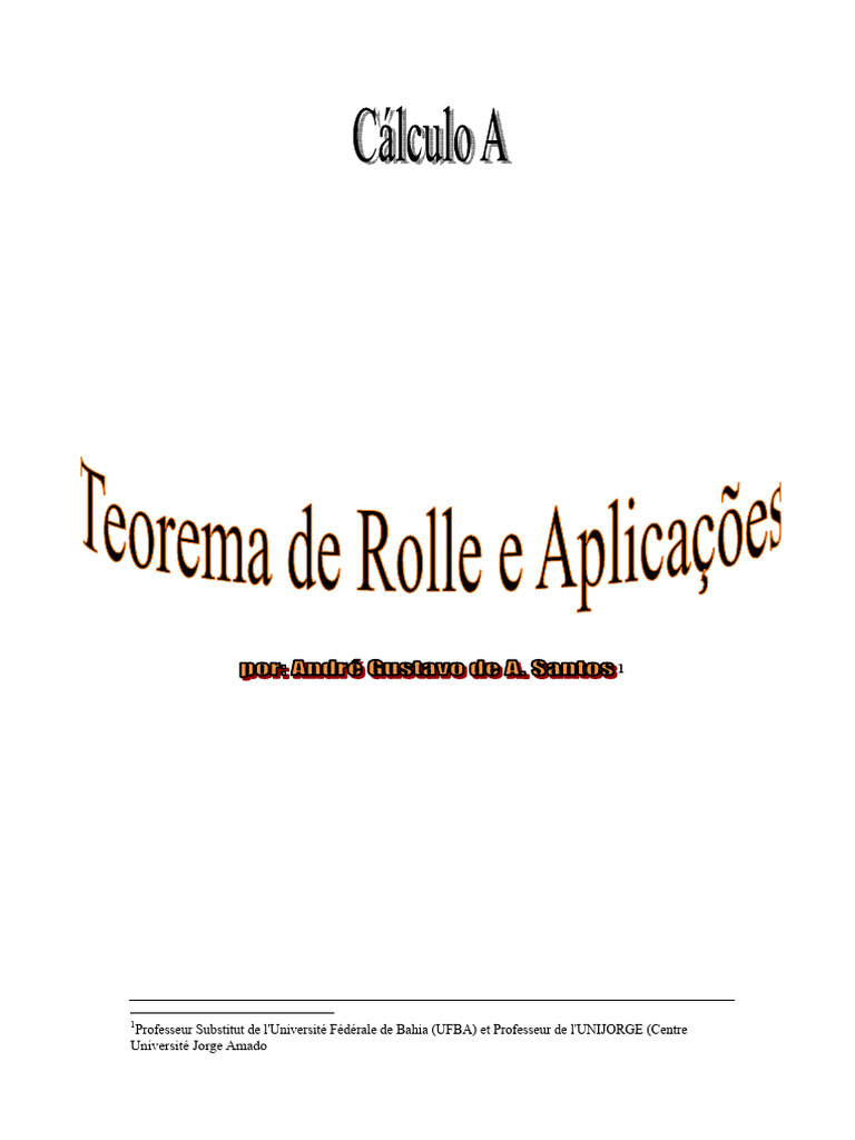 Théorème de Rolle et Valeur Moyenne | PDF | Intervalle (mathématiques ...