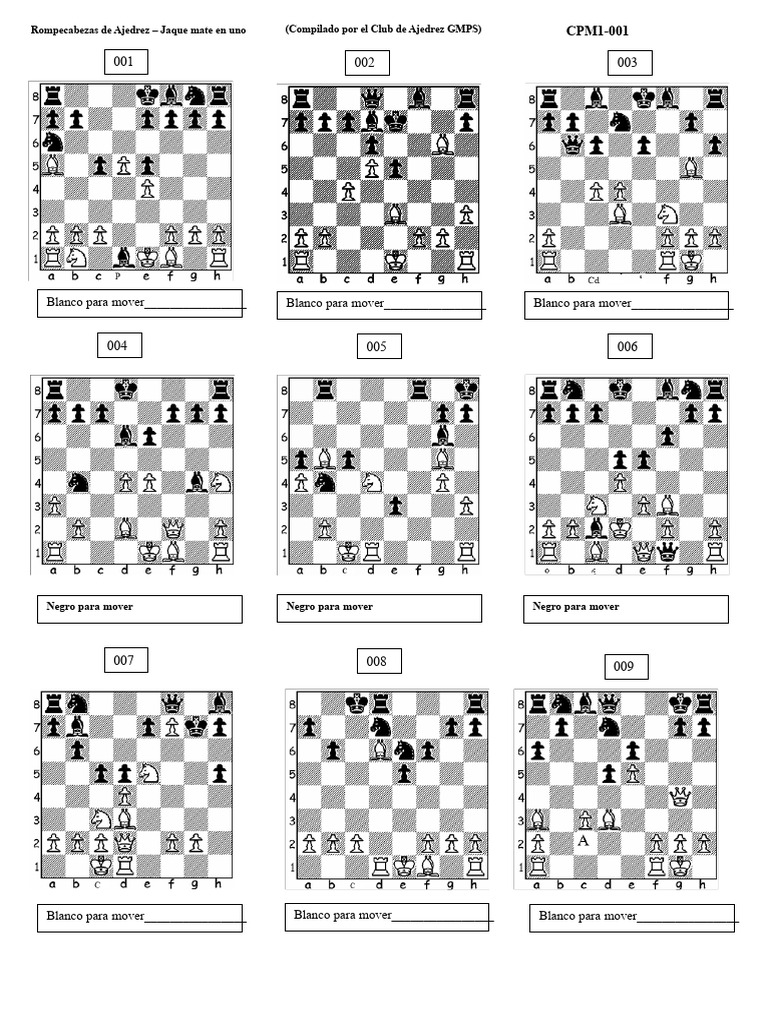 Rompecabezas de Ajedrez: Jaque Mate 1 | PDF