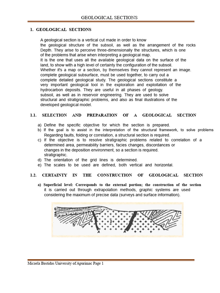 Understanding Geological Sections | PDF | Geology | Stratigraphy