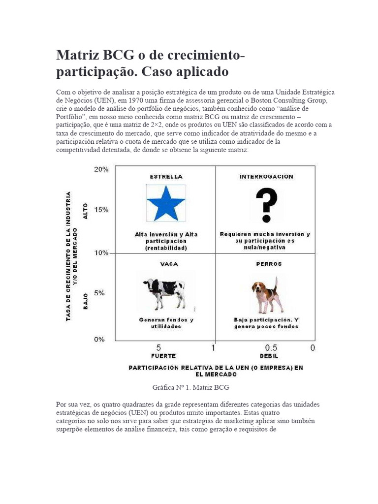 Análise da Matriz BCG em Negócios | PDF | Marketing | Business
