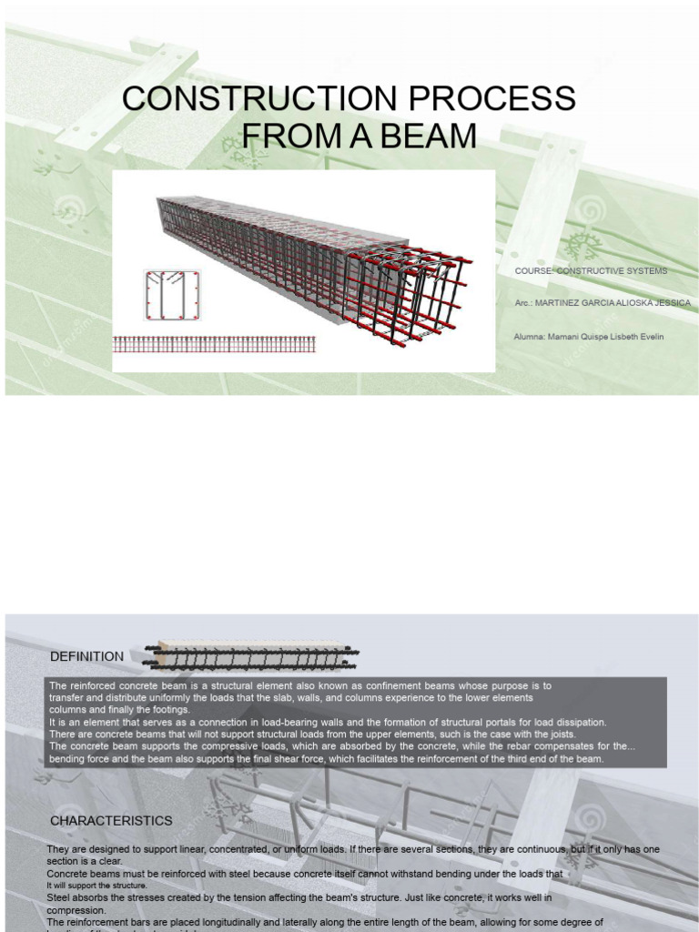 Beam Construction Process Guide | PDF | Reinforced Concrete | Concrete