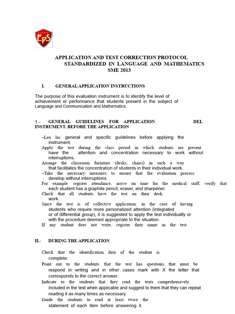 Test Application and Correction Guide | PDF | Multiple Choice | Learning