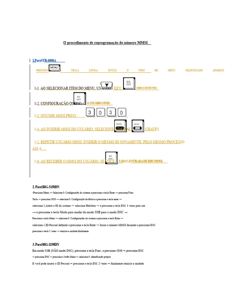 Como Reprogramar o Número MMSI | PDF