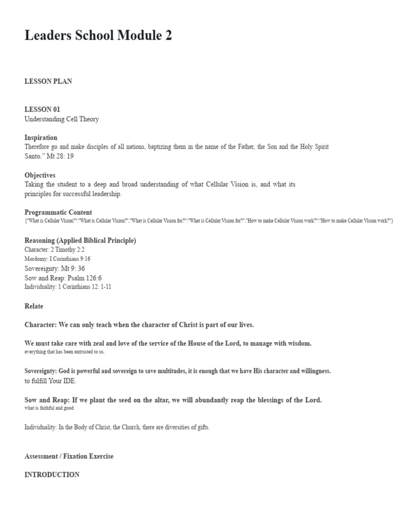 School of Leaders Module 2 | PDF | Disciple (Christianity) | Jesus