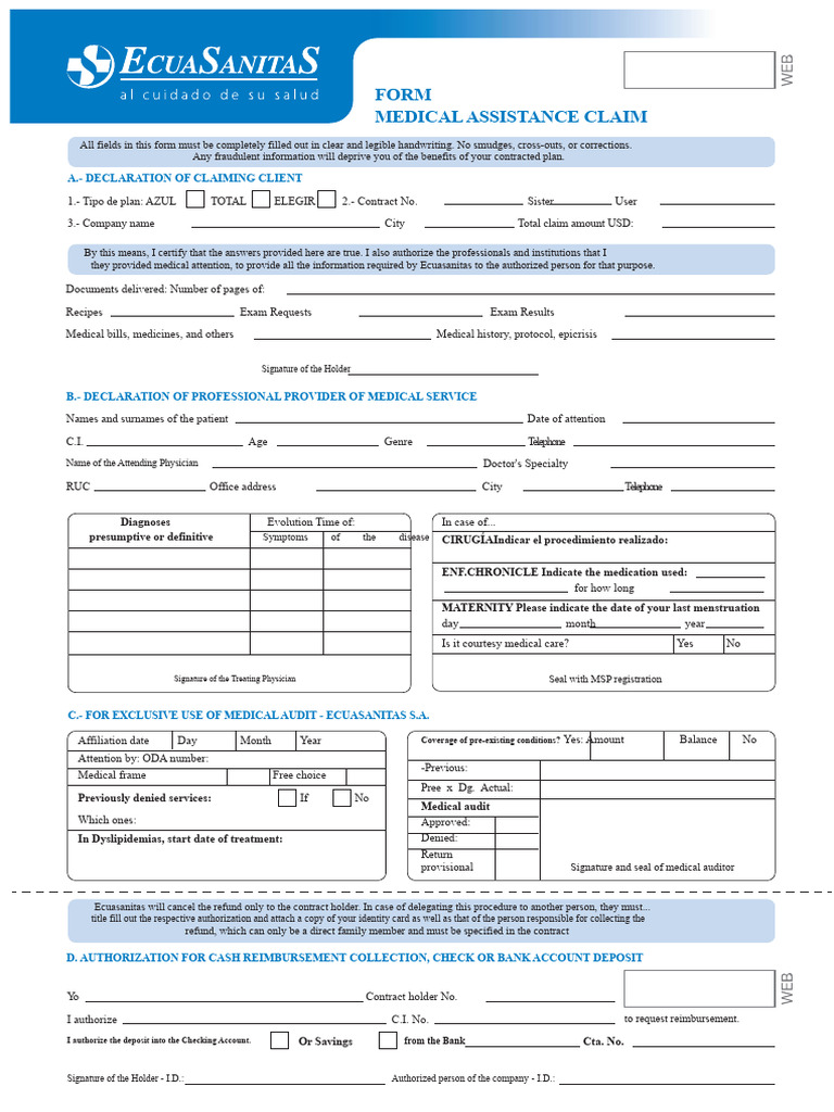 19178. Medical Assistance Claim Form | PDF | Patient | Physician