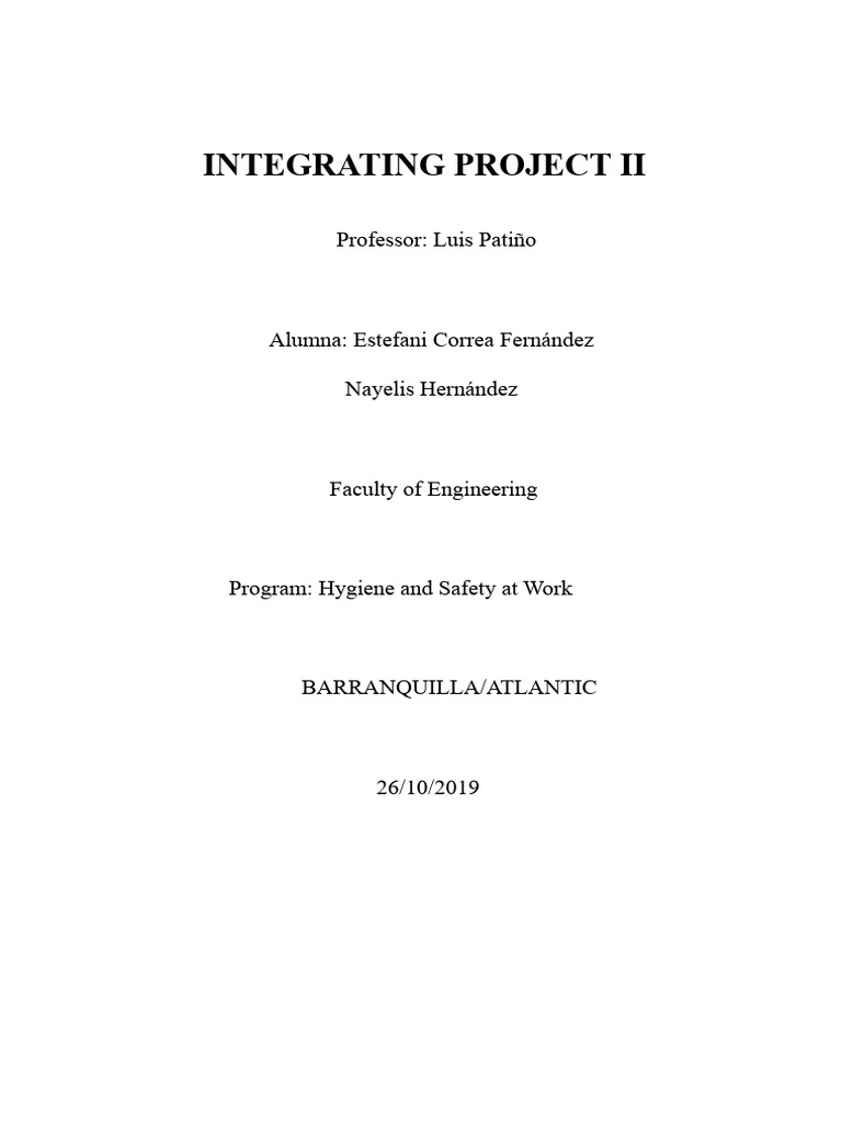 Integrative Project II | PDF | Risk | Occupational Safety And Health