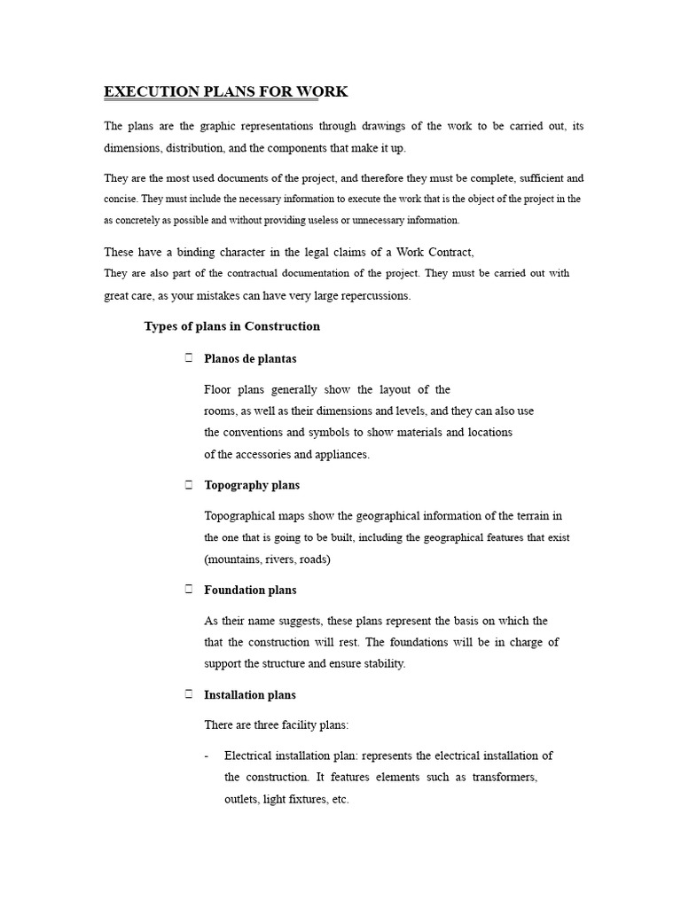 Essential Construction Execution Plans | PDF | Specification (Technical ...