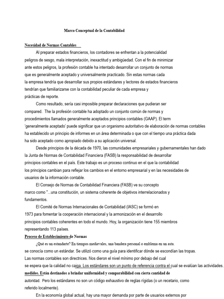 Marco Conceptual de la Contabilidad | PDF | Estado financiero ...