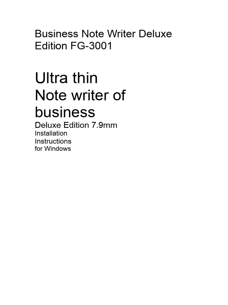 Business Note Writer Installation Guide | PDF | Computer File | Notebook