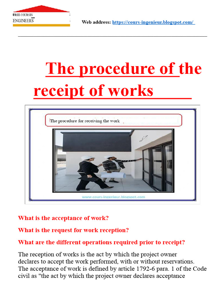 Work Reception Procedures Explained | PDF | Private Law | Justice