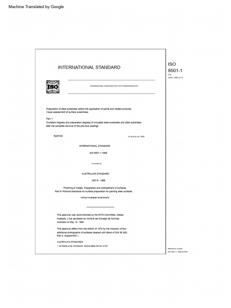 ISO 8501-1: Steel Surface Preparation Standards | PDF | Paint | Abrasive