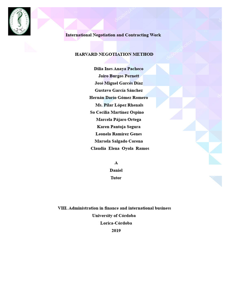 Harvard Negotiation Method Overview | PDF | Negotiation | Knowledge