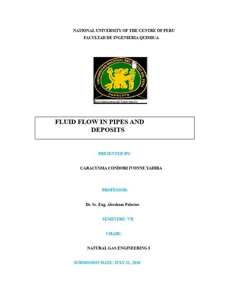 Fluid Flow in Pipes: Key Concepts | PDF | Fluid Dynamics | Reynolds Number
