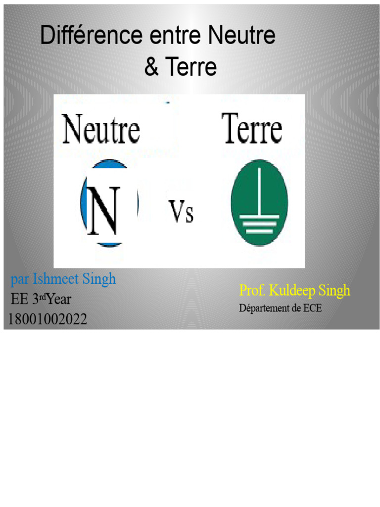 Neutre et Terre Différences Clés PDF Ingénierie de l'énergie — free download