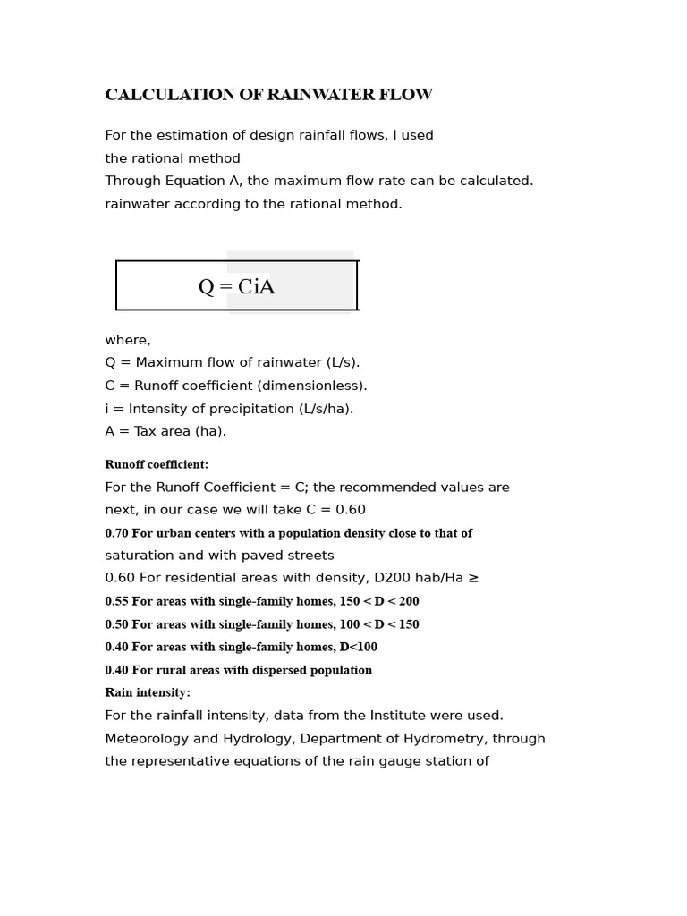 Rainwater Flow Calculation Guide | PDF | Rain | Surface Runoff