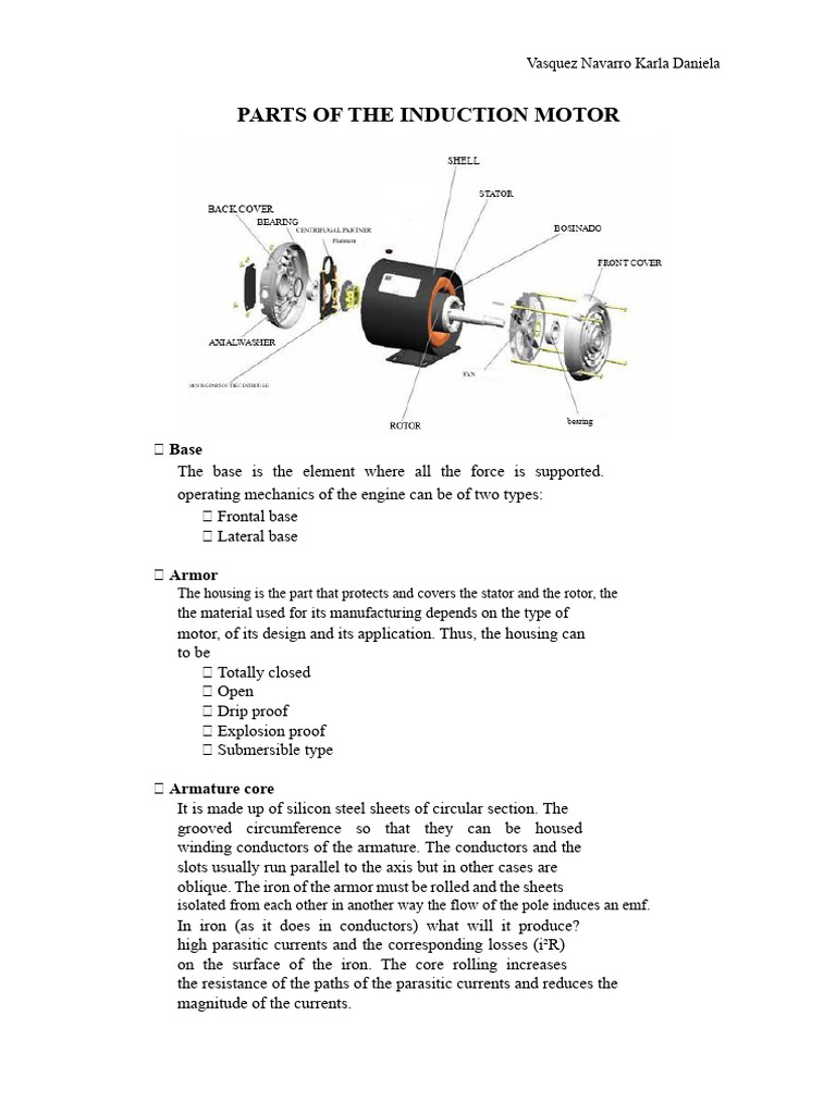 Induction Motor Components Explained | PDF | Electric Motor ...
