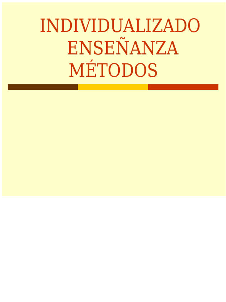Métodos de enseñanza individualizados | PDF | Aprendizaje | Enseñando