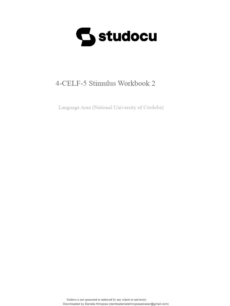 CELF-5 Stimulus Workbook 2 Guide | PDF | Cognitive Psychology ...