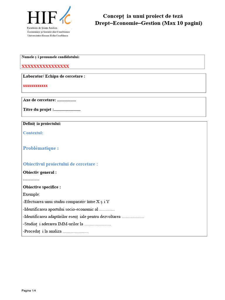 Exemplu Proiect de Teză 1 | PDF