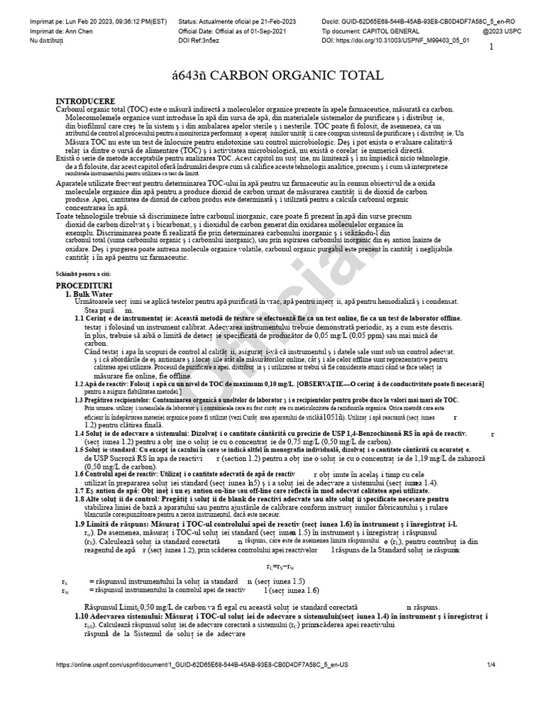 Usp 643 | PDF