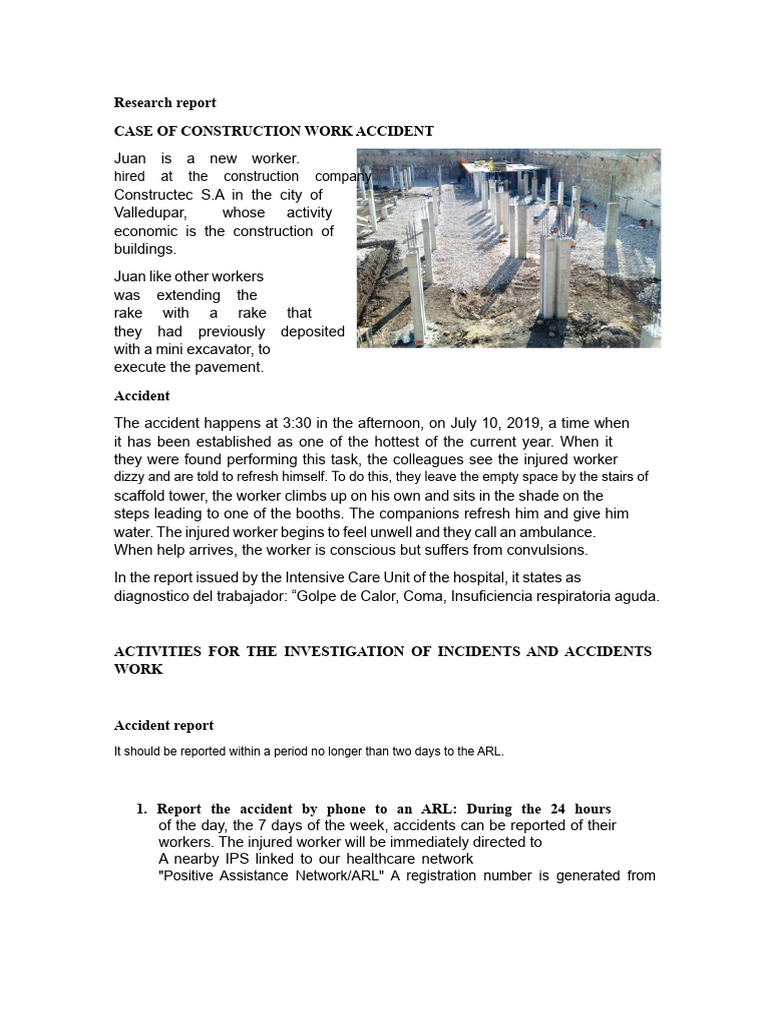 Construction Accident Investigation Report | PDF | Occupational Safety ...
