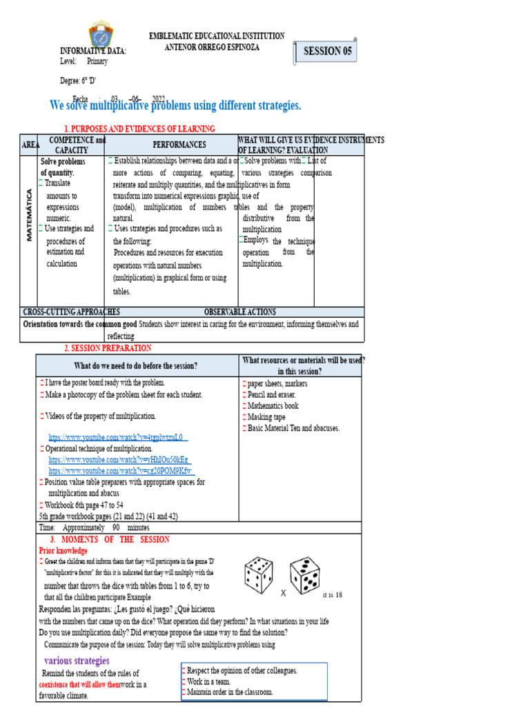 Session 05 Math We Solve Multiplication Problems of Two and Three ...
