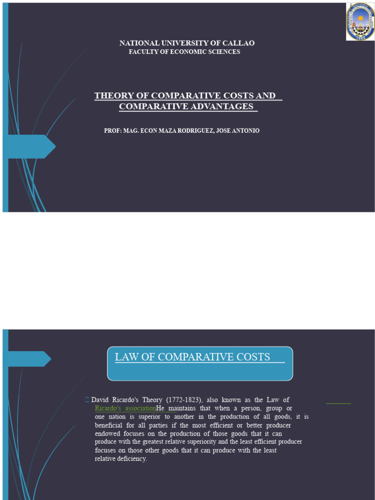 Theory of Comparative Costs | PDF | Comparative Advantage | Demand