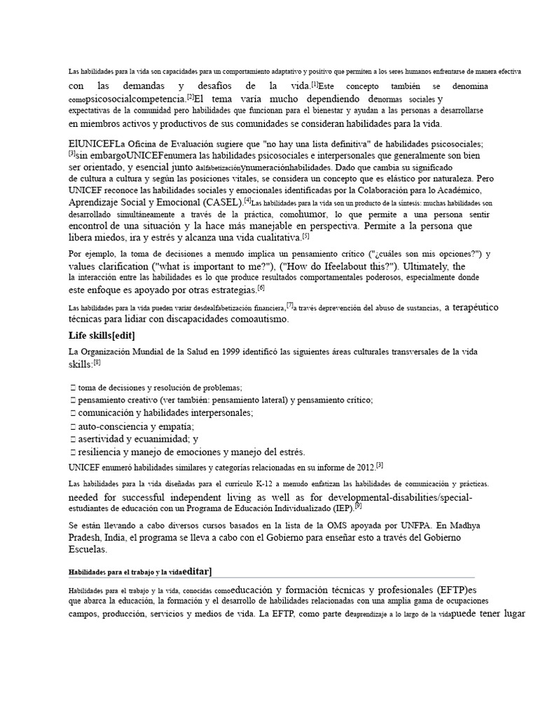 Habilidades para La Vida - Notas | PDF | Paternidad/maternidad | Las ...