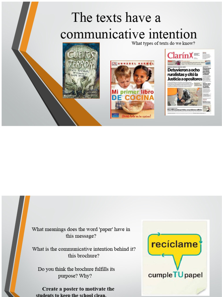 The Texts Have A Communicative Intention. | PDF