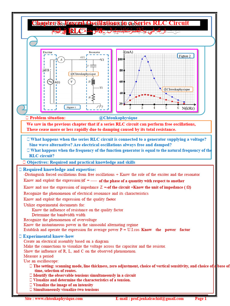 Forced Oscillations in RLC Circuits | PDF | Resonance | Inductor