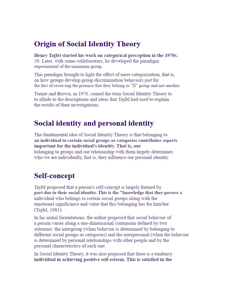 Understanding Social Identity Theory | PDF | Scientific Theories ...