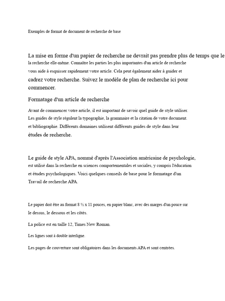 Guide de formatage d'un article de recherche | PDF | Psychologie