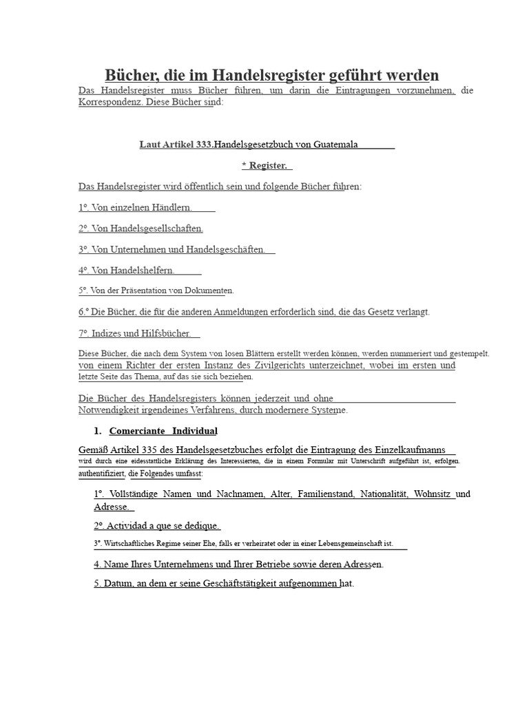 Bücher, Die Im Handelsregister Geführt Werden-1 | PDF