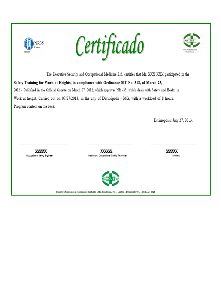 Safety Training Certification for Heights | PDF