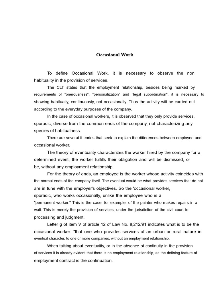 Understanding Occasional Work Dynamics | PDF | Employment | Temporary Work